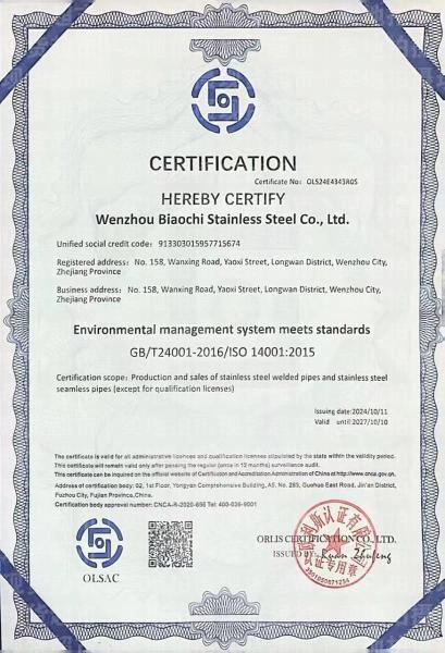 温州市彪驰不锈钢有限公司,环境管理体系英文版